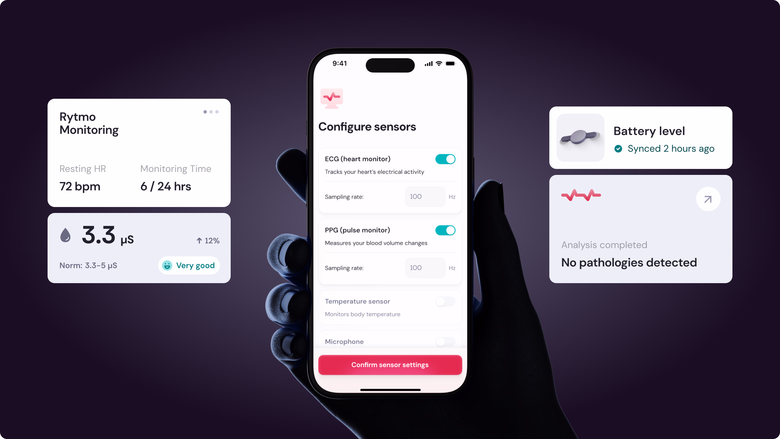 Halo Lab’s UI/UX design services for health monitoring dashboard for for Rytmo