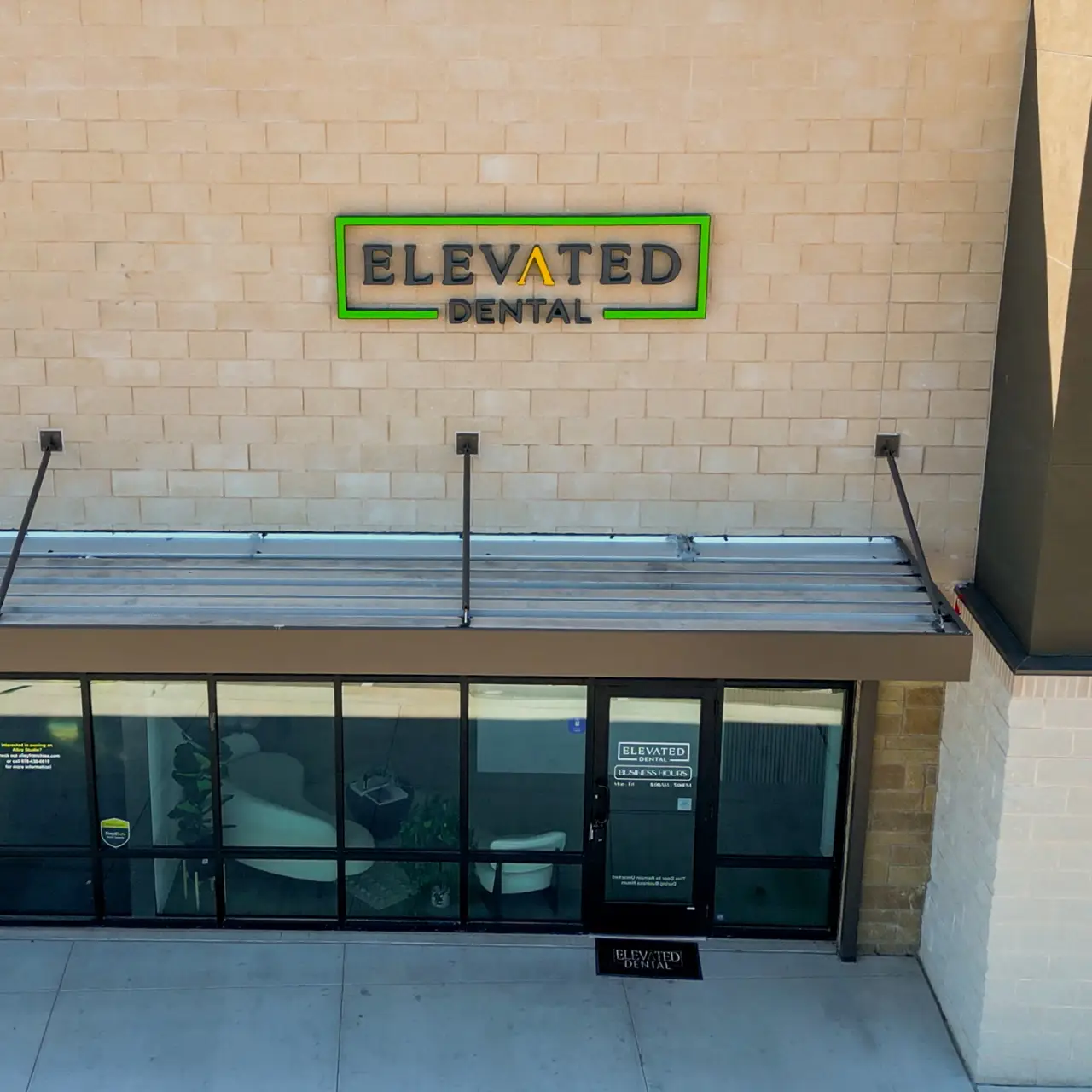 Exterior signage of Elevated Dental in Georgetown TX