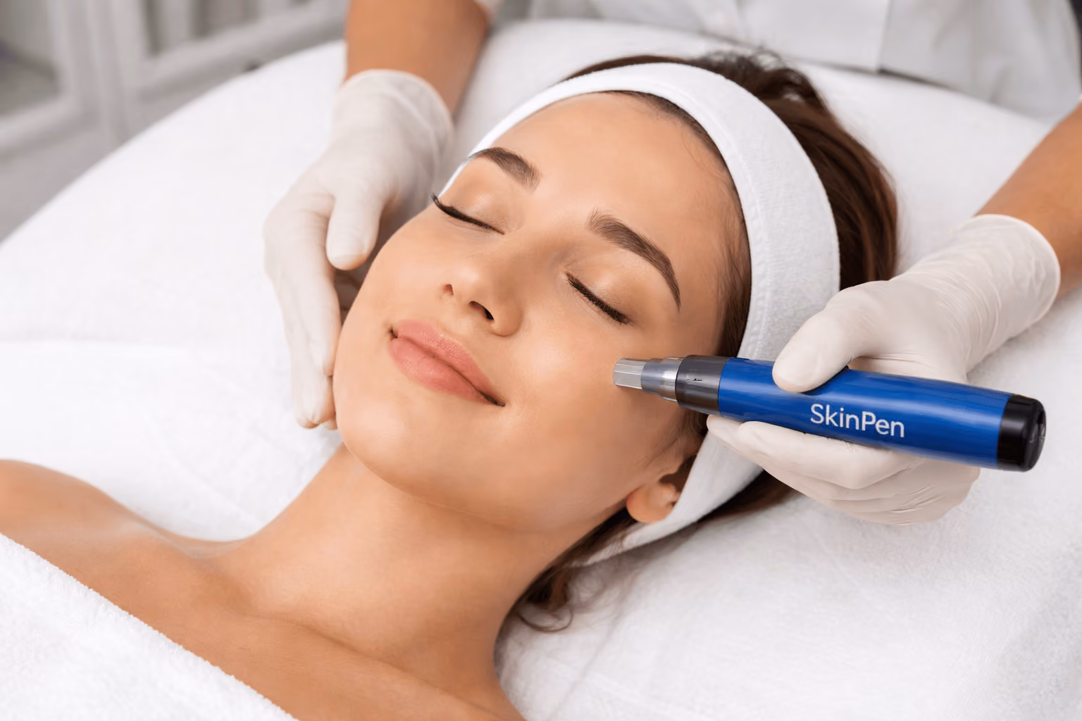 SkinPen microneedling treatment improving acne scars and skin texture in Utah medical spa