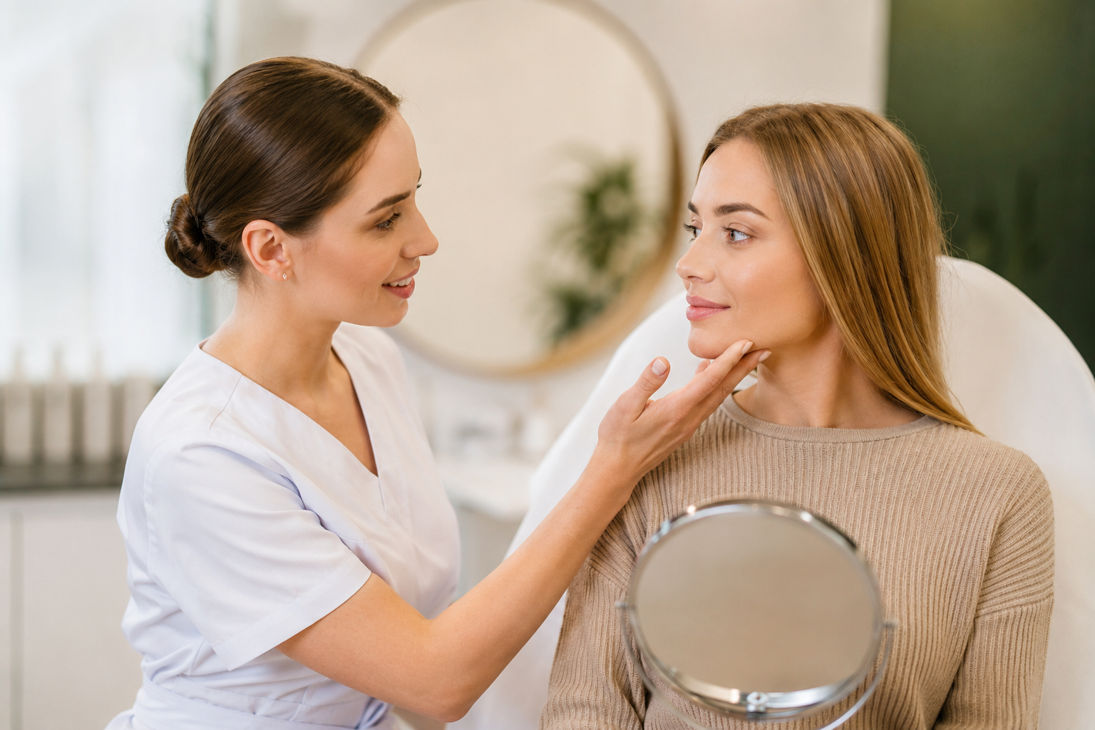 Patient consultation for non-surgical skin rejuvenation in Draper, Utah discussing the best age to begin treatments