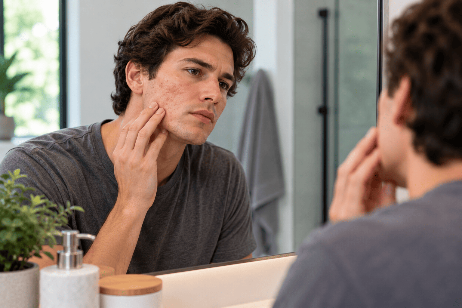 Before and after skin showing improvement in acne marks and texture in Draper, Utah