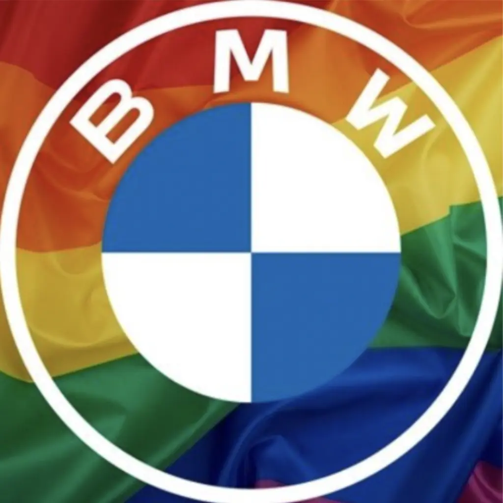 Rainbow BMW logo on Cancel Network