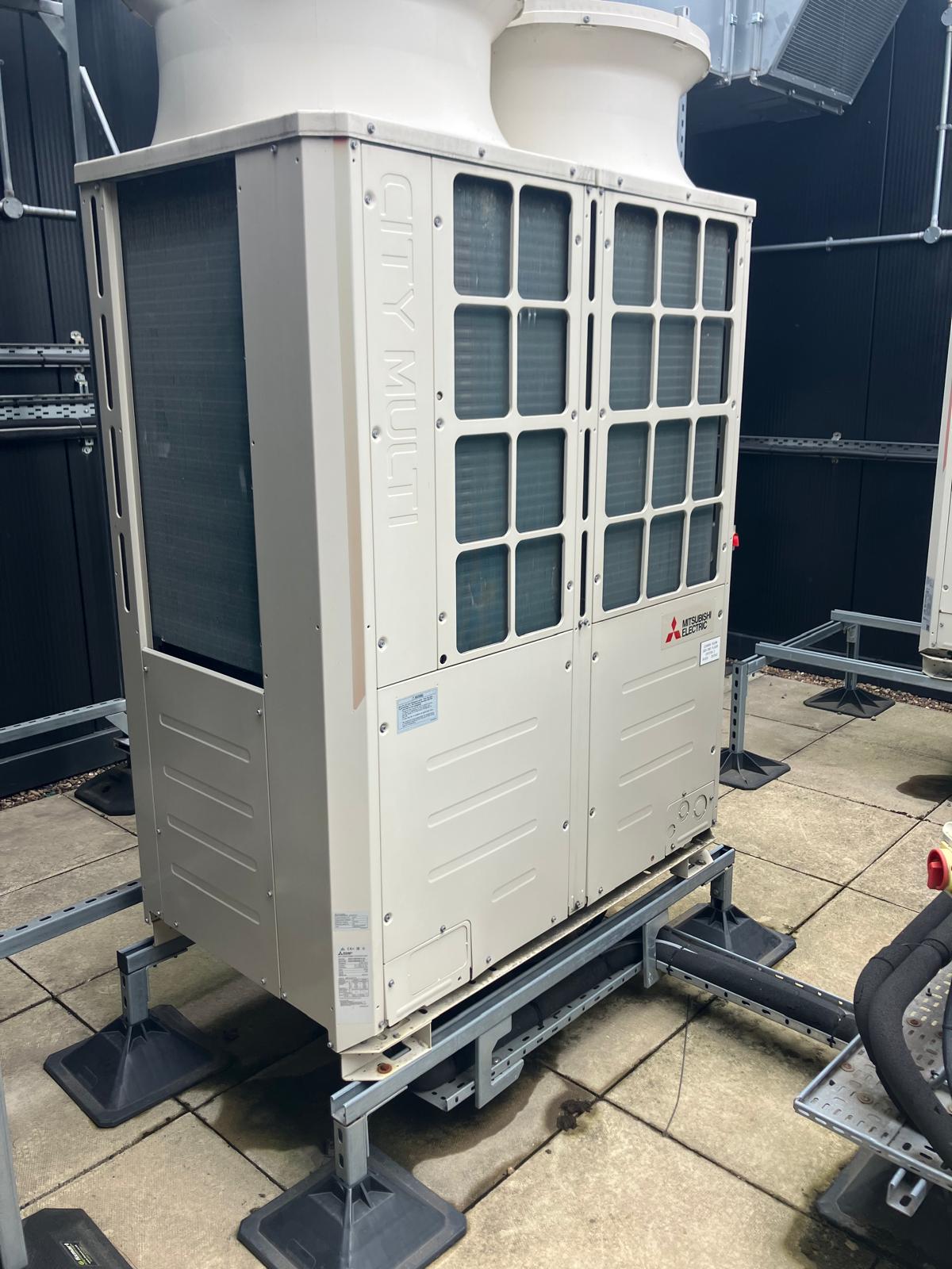 A professionally installed VRV air conditioning system at a business