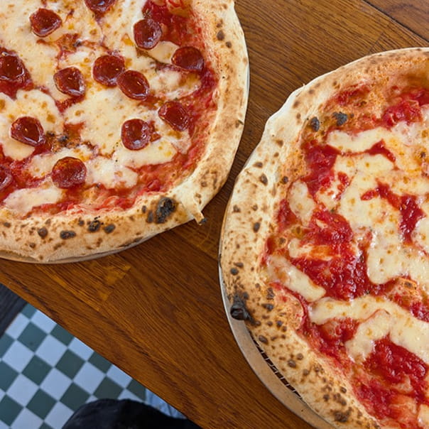 Frenchies Margherita and a Pepperoni pizza
