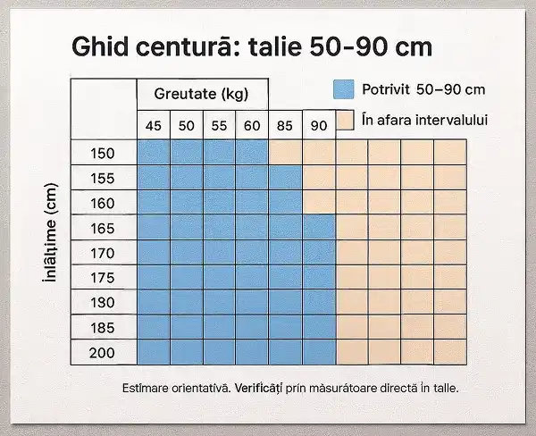tabel de dimensiuni pentru corectorul de postura