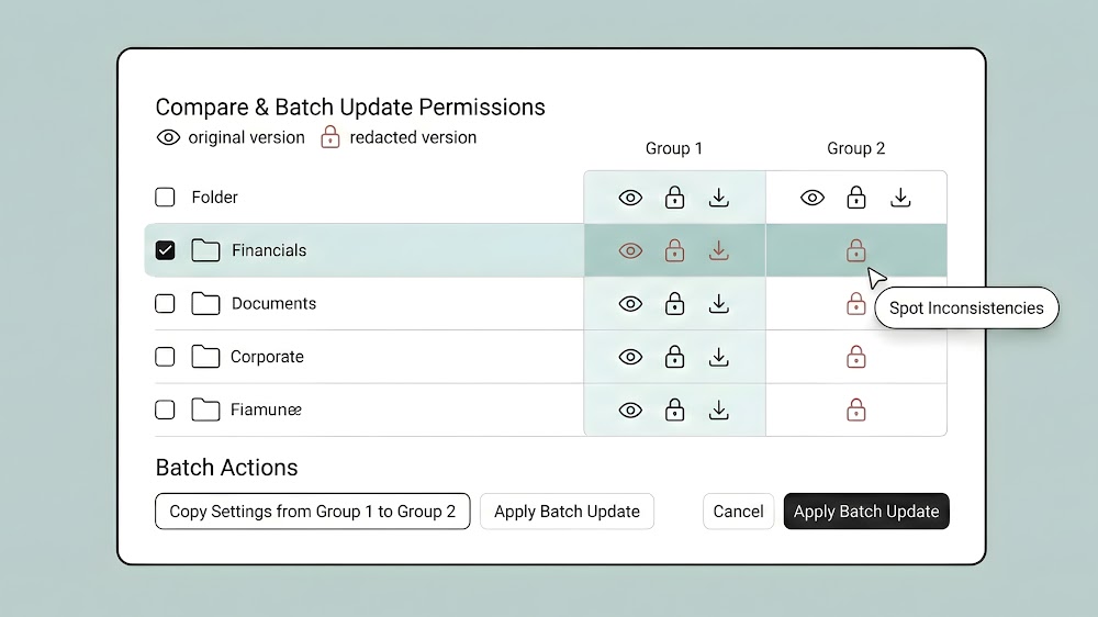 Visual Permission Compare UI