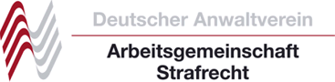 Logo des Deutschen Anwaltvereins mit dem Text Arbeitsgemeinschaft Strafrecht darunter.