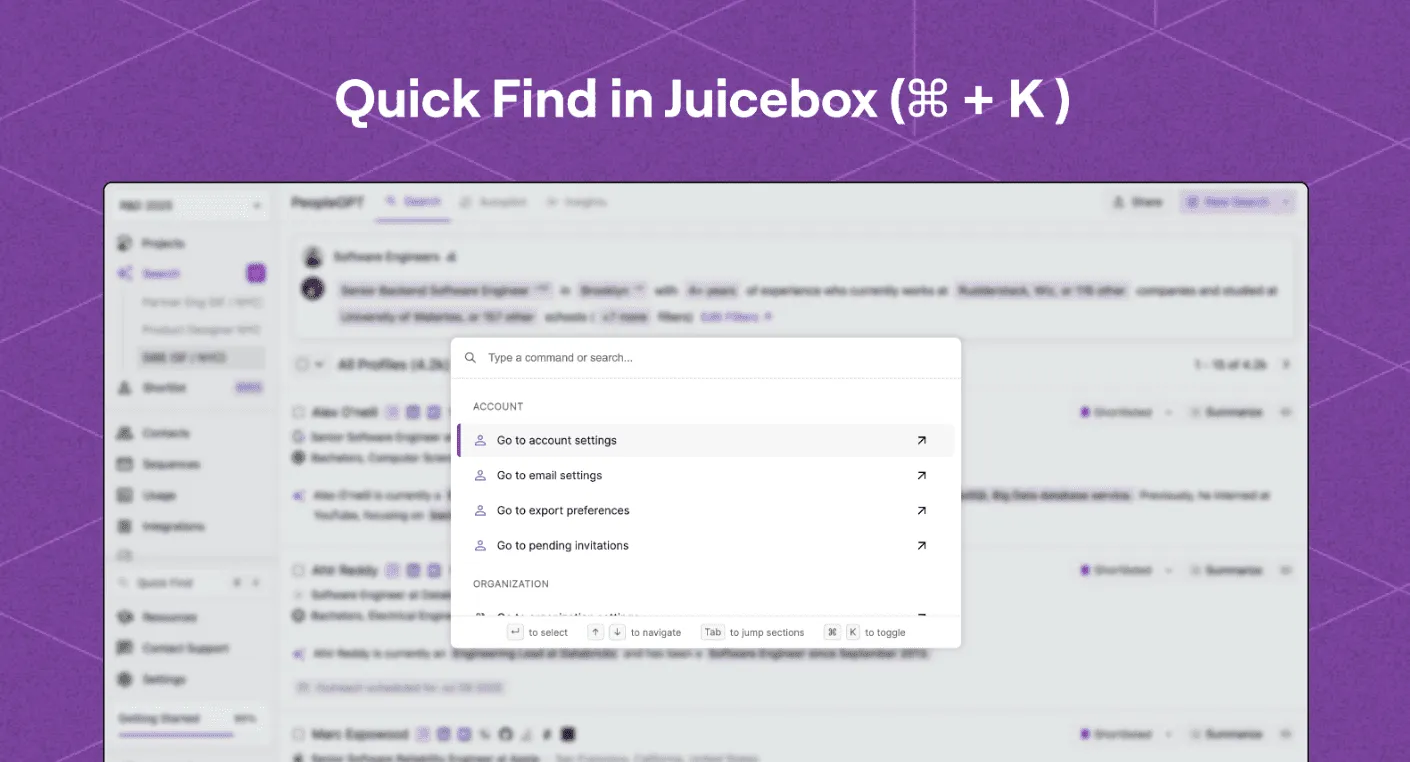 Quick Find with ⌘ + K, and Advanced Sequence Filters