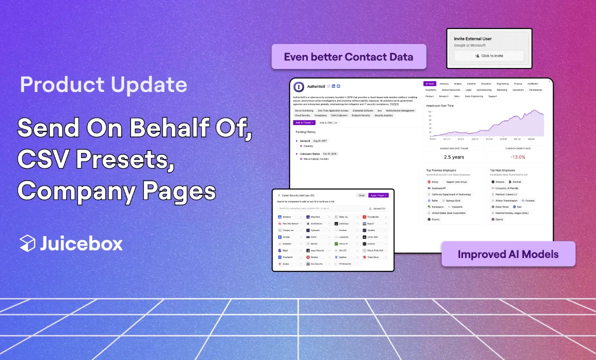 Send on Behalf Of & Presets | Juicebox