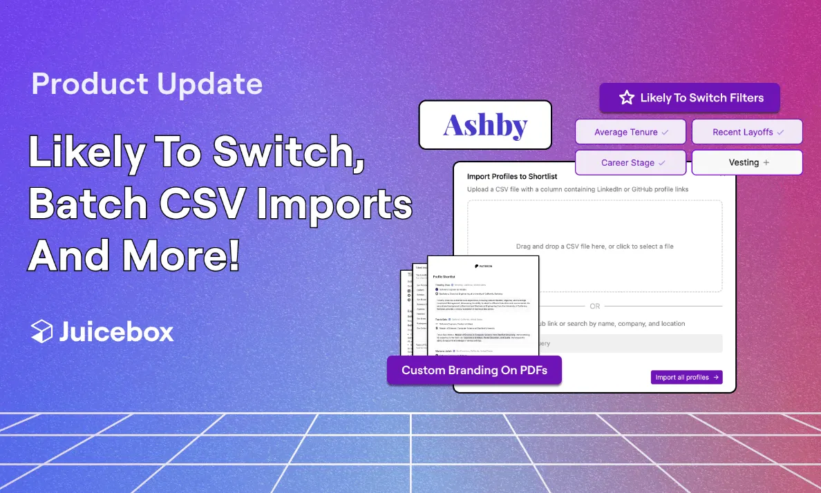 Likely to Switch Filter & CSV Imports | Juicebox