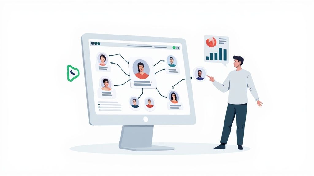 What is talent mapping visualized with an AI-powered compass guiding a recruiter.