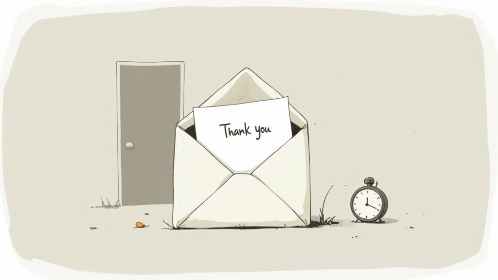 Follow up email recruiter guide showing a professional navigating recruiter silence with a compass.