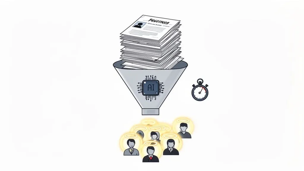 AI-powered recruitment process sifts through resumes, efficiently identifying top talent and ideal candidates.