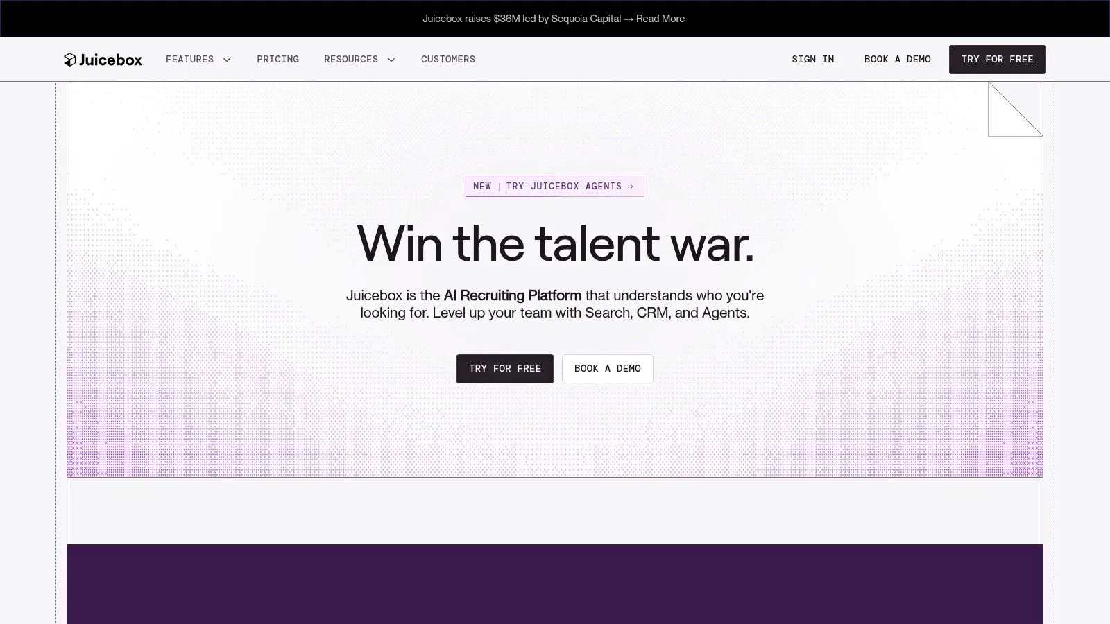 sources for recruitment showing the Juicebox platform interface and search results