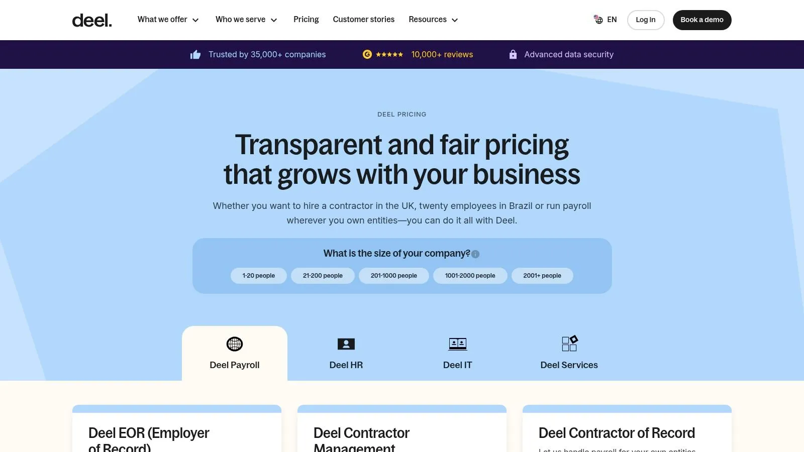 rippling alternatives Deel pricing