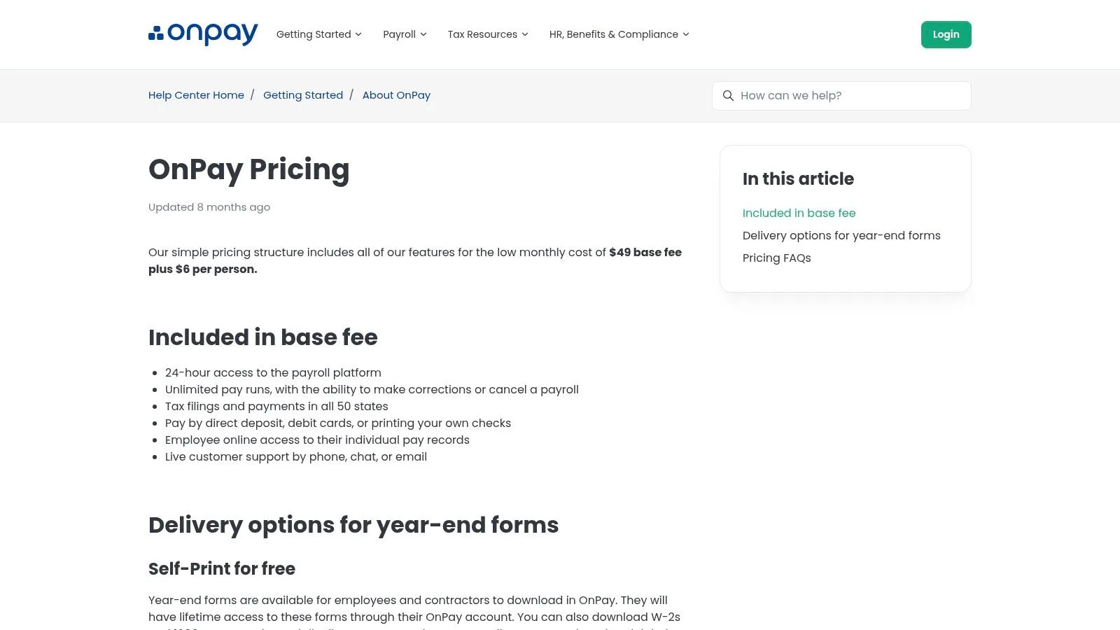 rippling alternatives OnPay payroll pricing