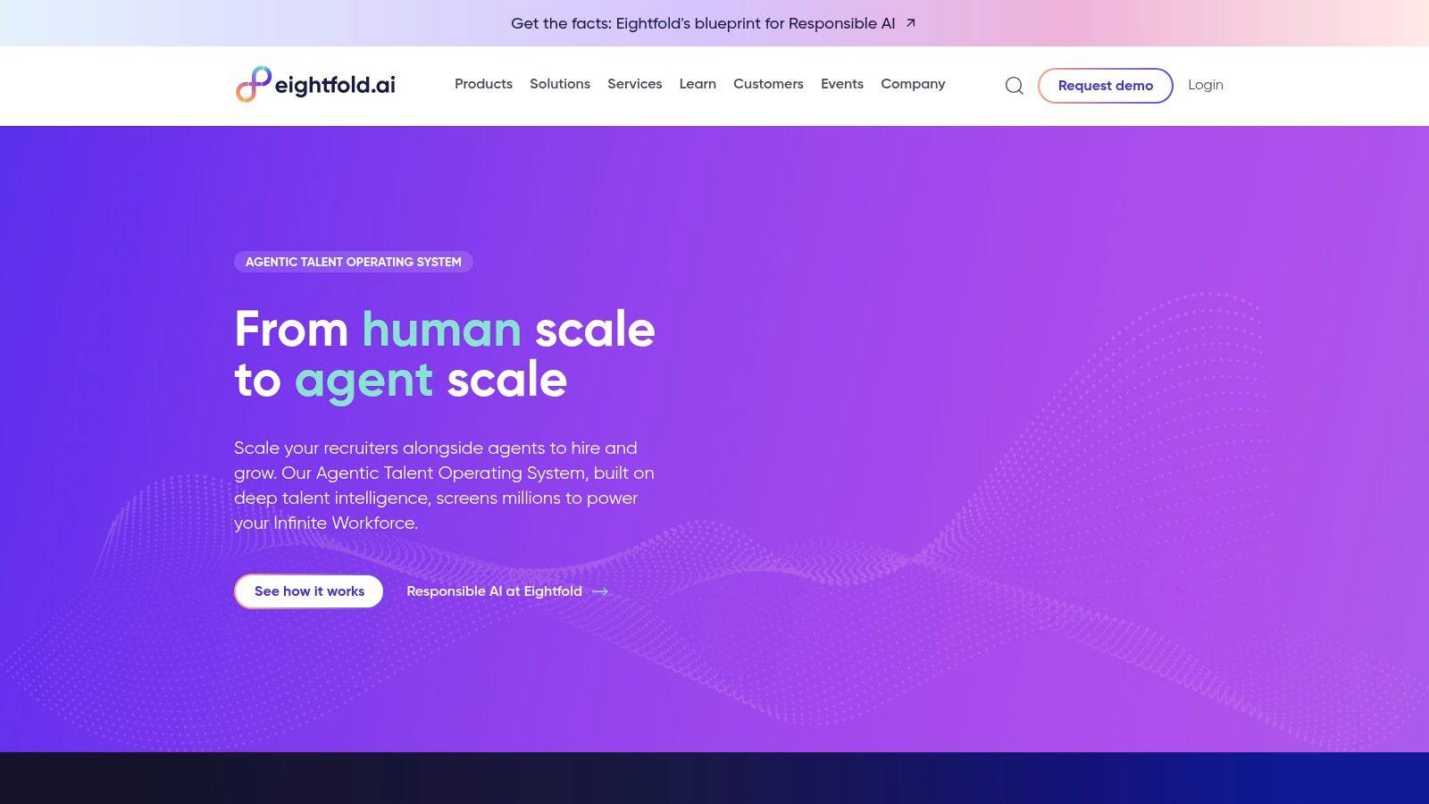 best ai recruiting tools: Eightfold AI platform dashboard showing talent intelligence and skills data