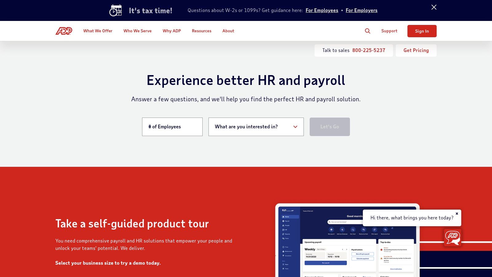 ADP HR Payroll dashboard