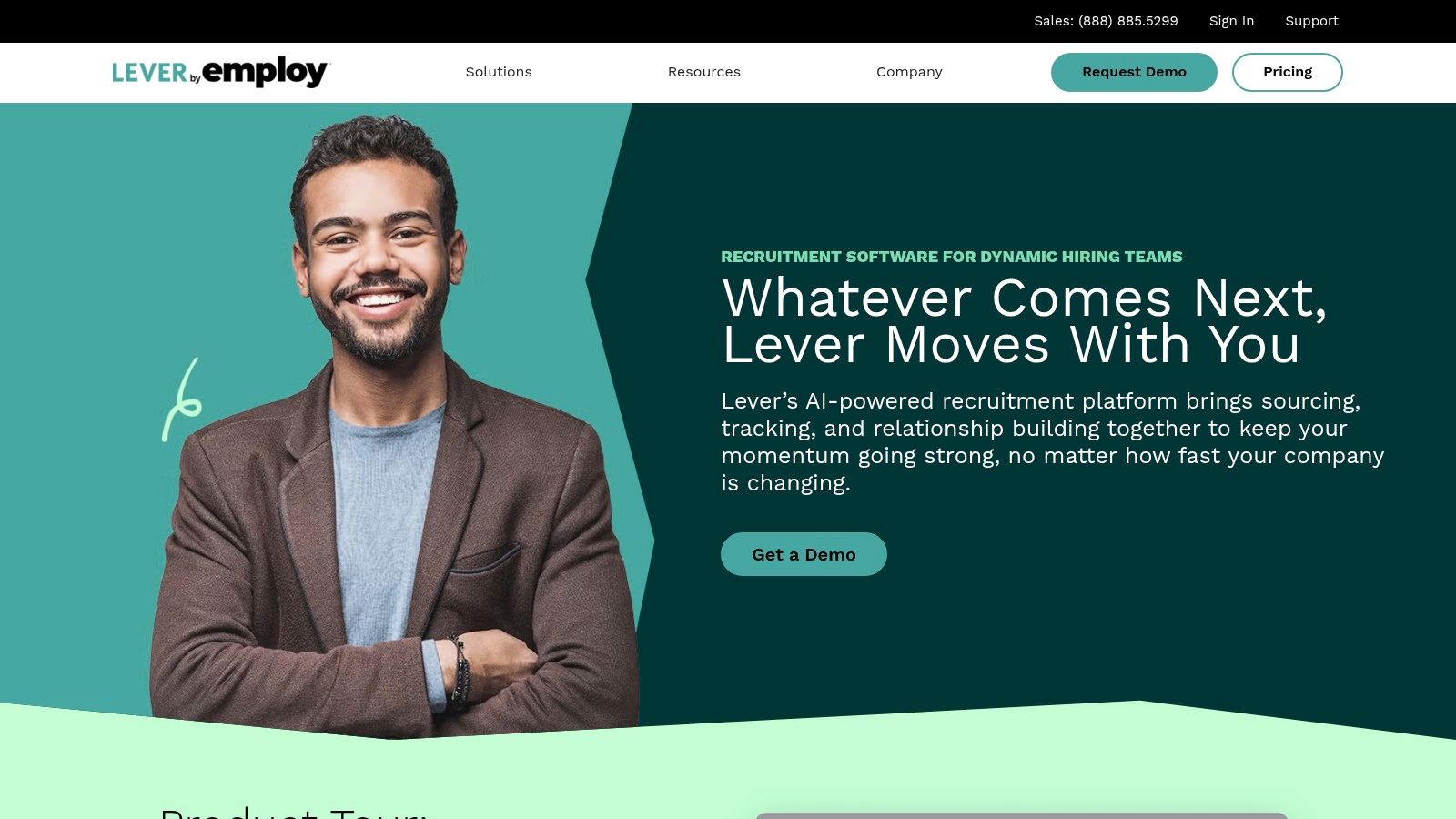 Lever platform showing candidate management features