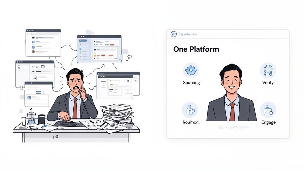 Bullhorn alternatives like a unified platform help recruiters avoid stress from using multiple software systems.