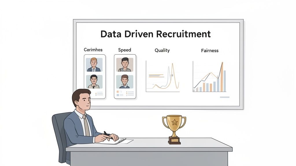 data driven recruitment dashboard with charts and candidate profiles