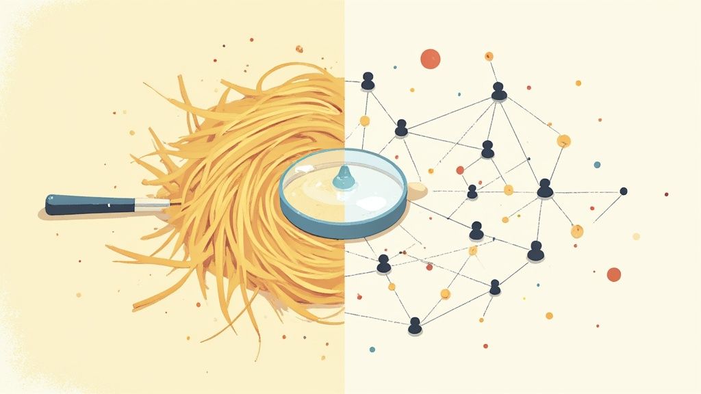 A strategic diagram showing interconnected nodes representing a talent network, symbolizing intelligence.