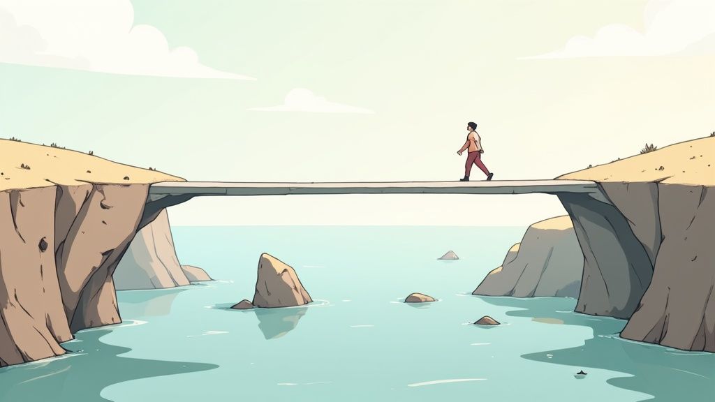 A minimalist illustration showing interconnected pathways, representing the complex nature of unlimited PTO policies.