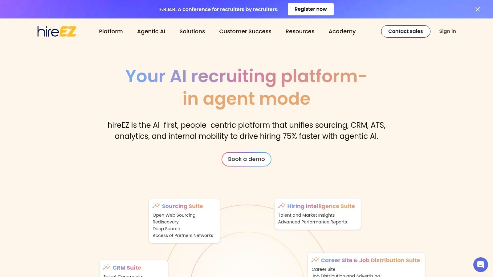 candidate sourcing platforms showing the hireEZ user interface for recruiting