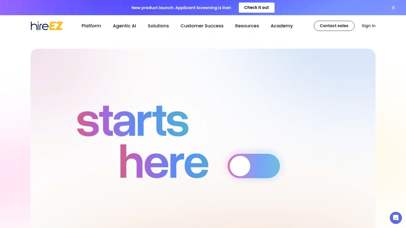 best ai recruiting tools: hireEZ homepage showcasing its AI sourcing capabilities