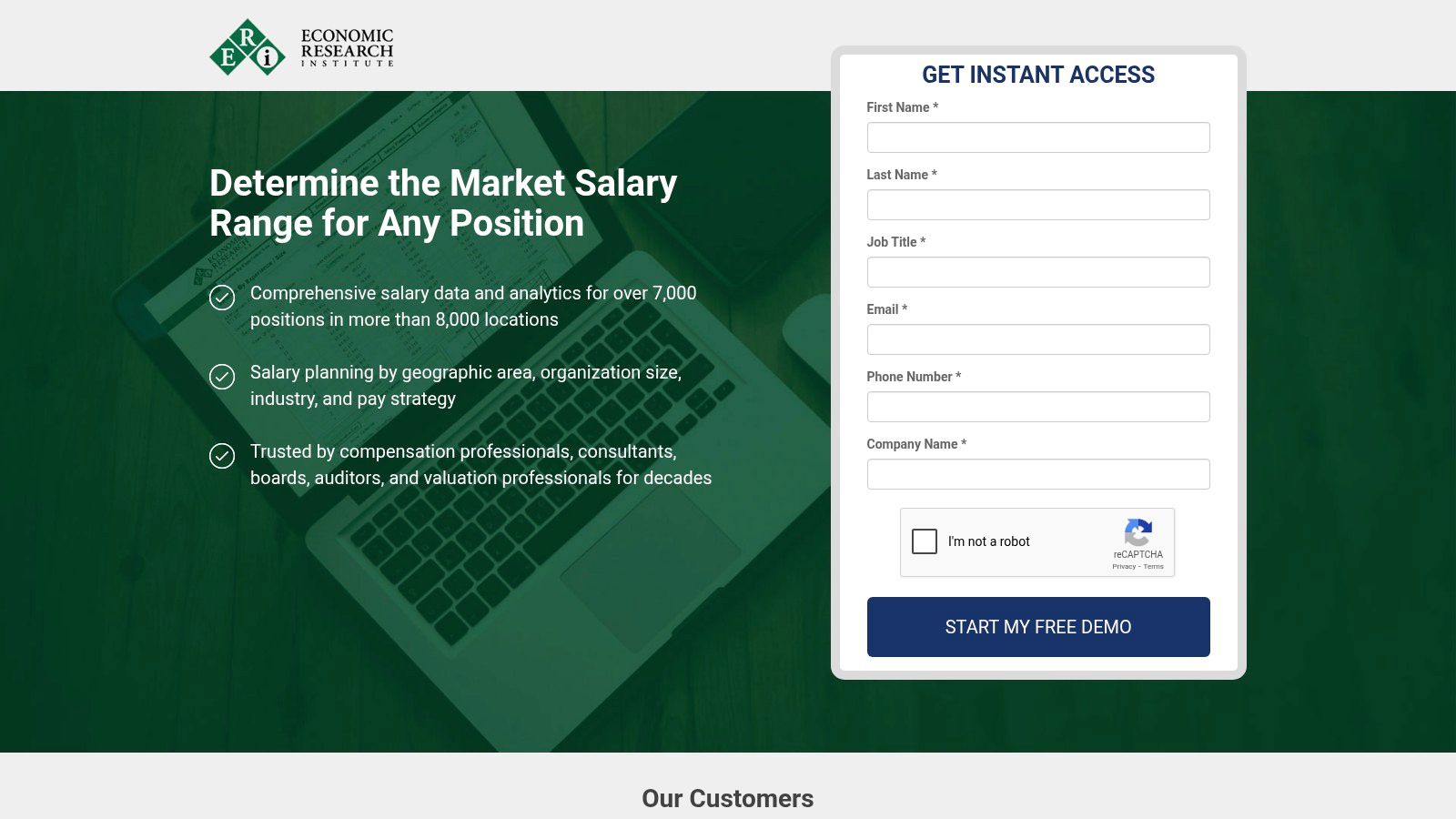 salary benchmarking tools demo form