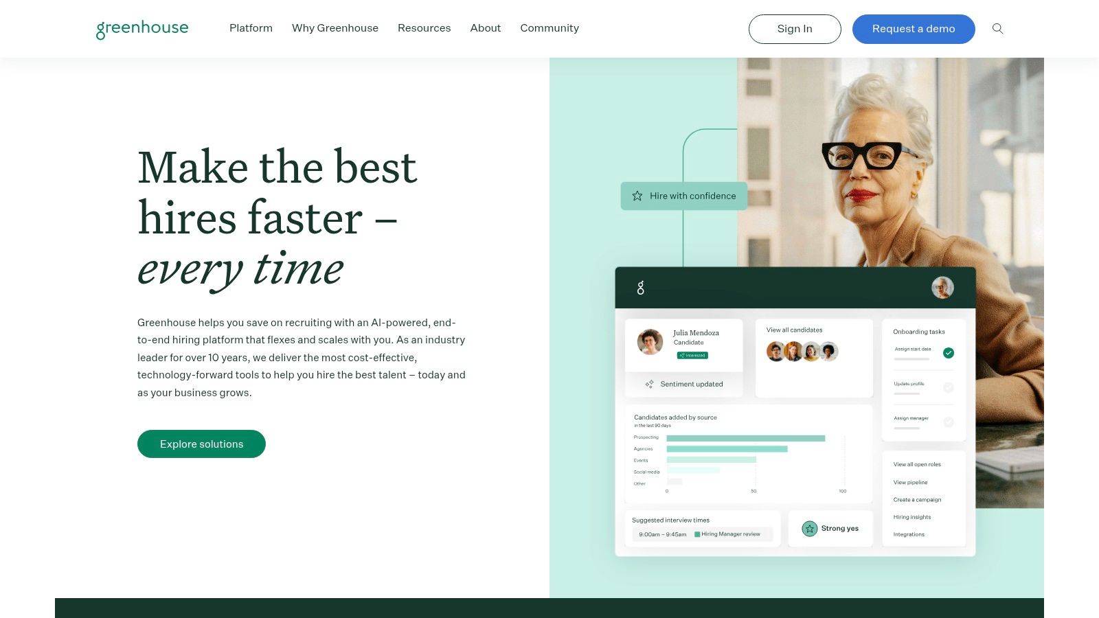 Remote hiring tools showing the Greenhouse dashboard for managing candidates