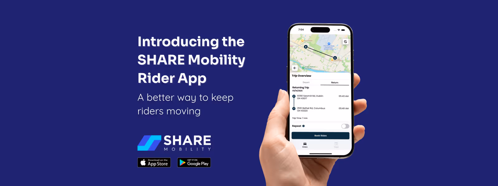 The SHARE Mobility Rider App | Modern Rider Tools for Transit Operators