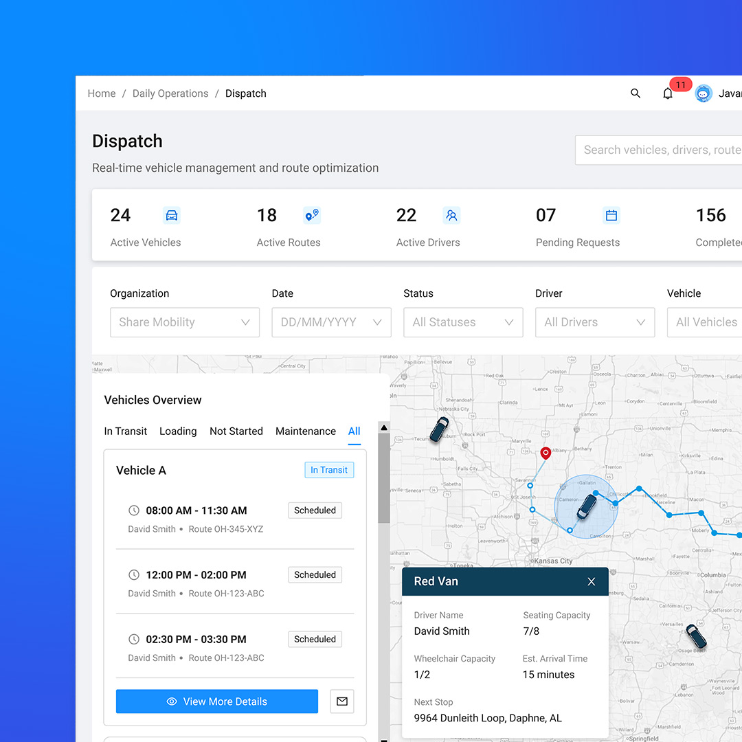 SHARE route management feature