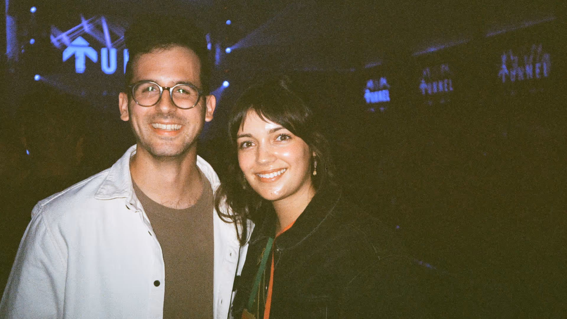 A man and a woman smiling 