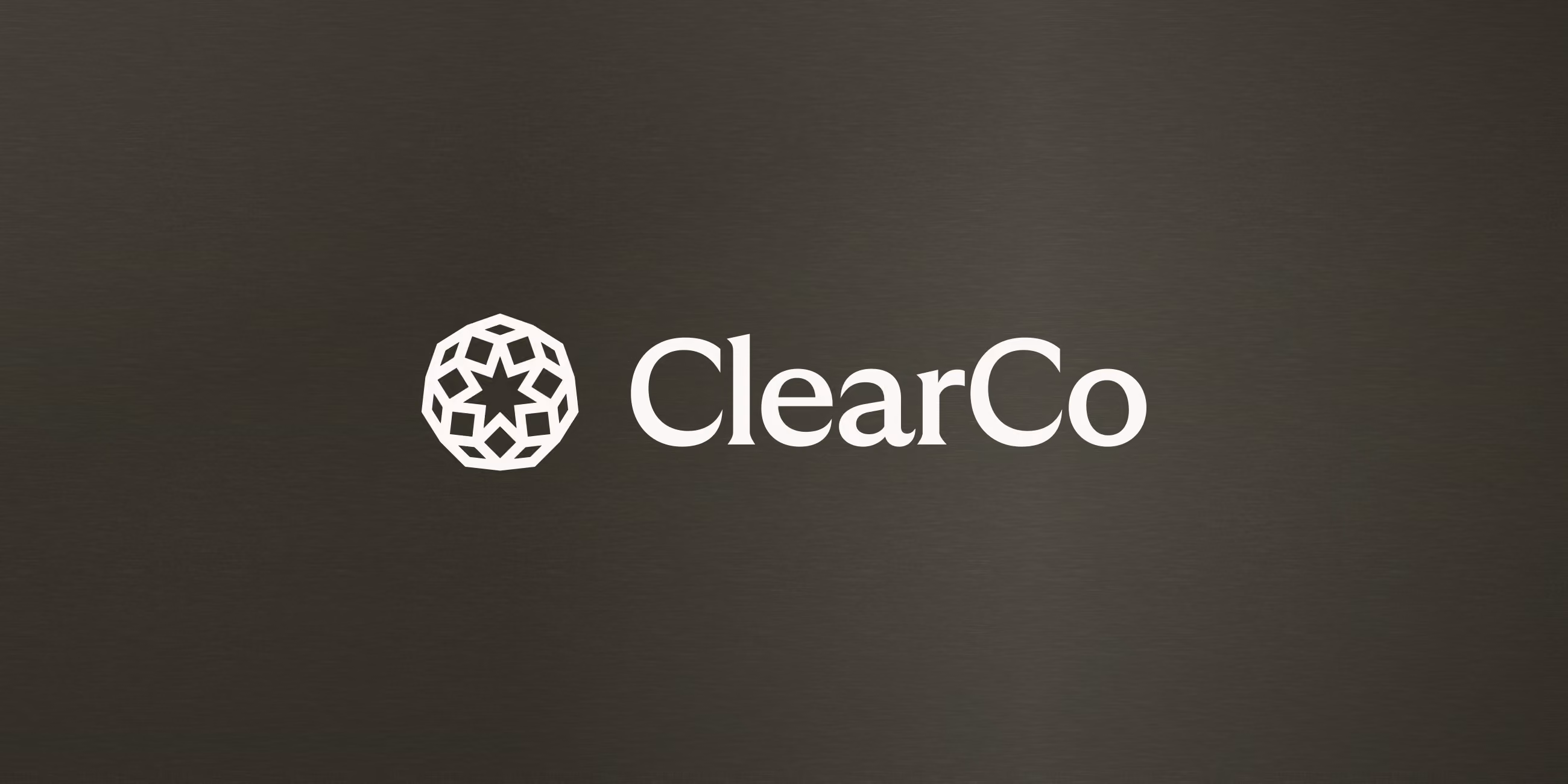 ClearCo logo with a geometric star-shaped icon to the left of the word ClearCo on a dark background.