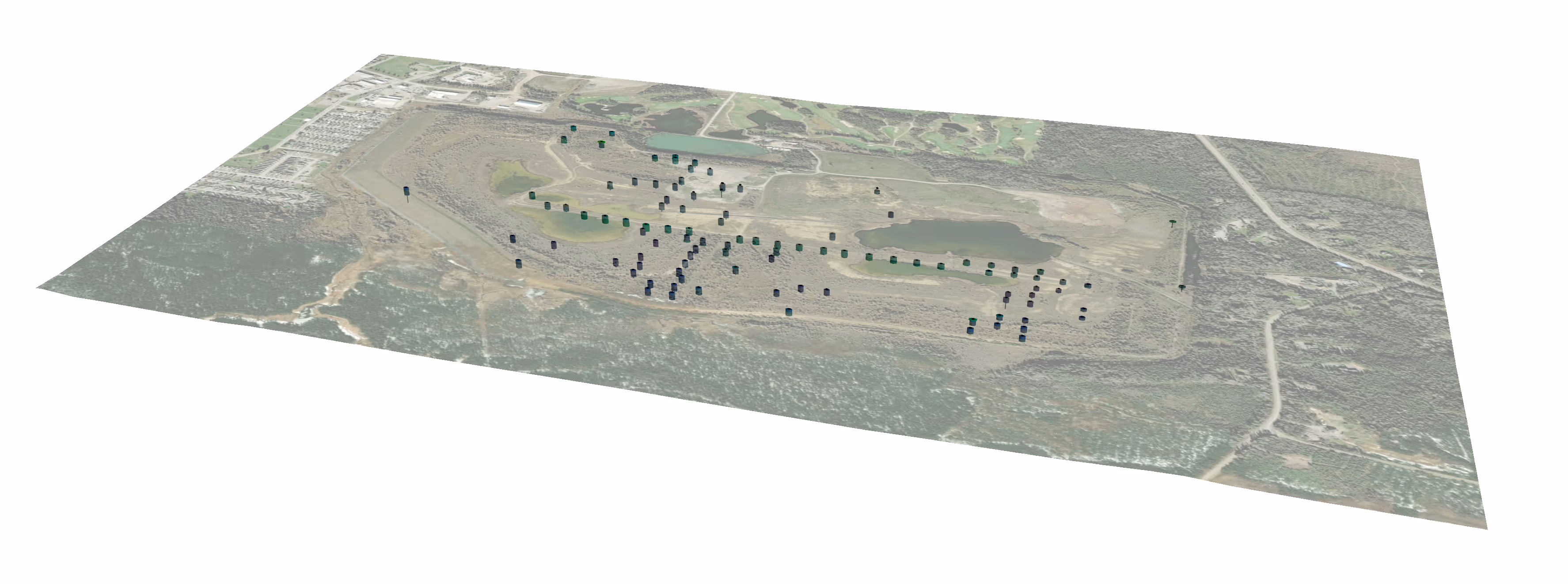 Side view of The Hamptons at night