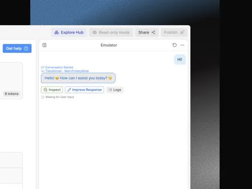 UI of emulator in Botpress Studio