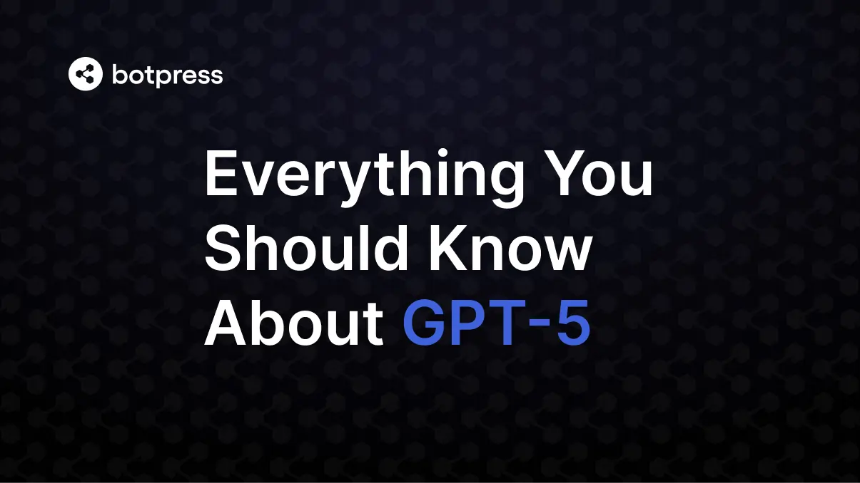 A black background with white and blue text reading 'Everything you should know about GPT-5'.