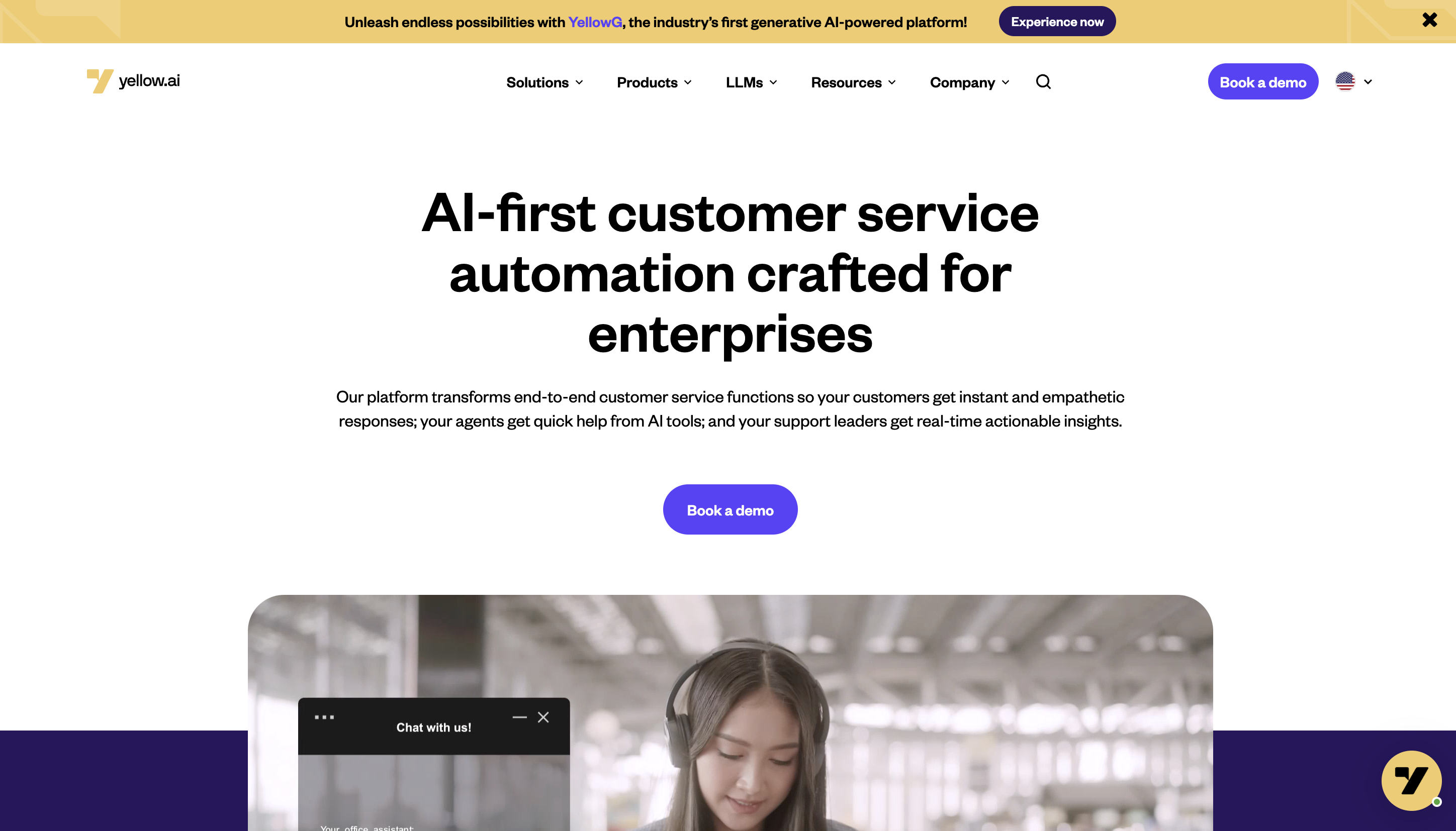 Yellow.ai homepage