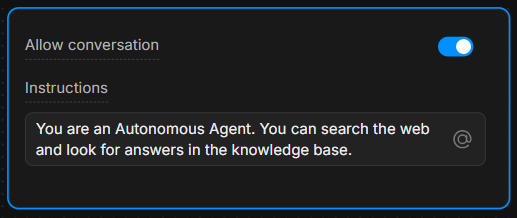 The Instructions Box of an Autonomous Node.