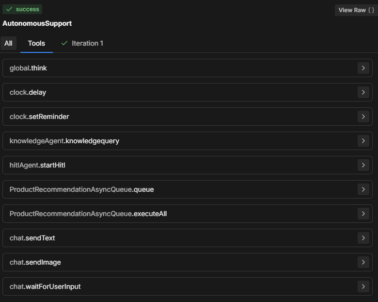 The tools section of the Autonomous Node.