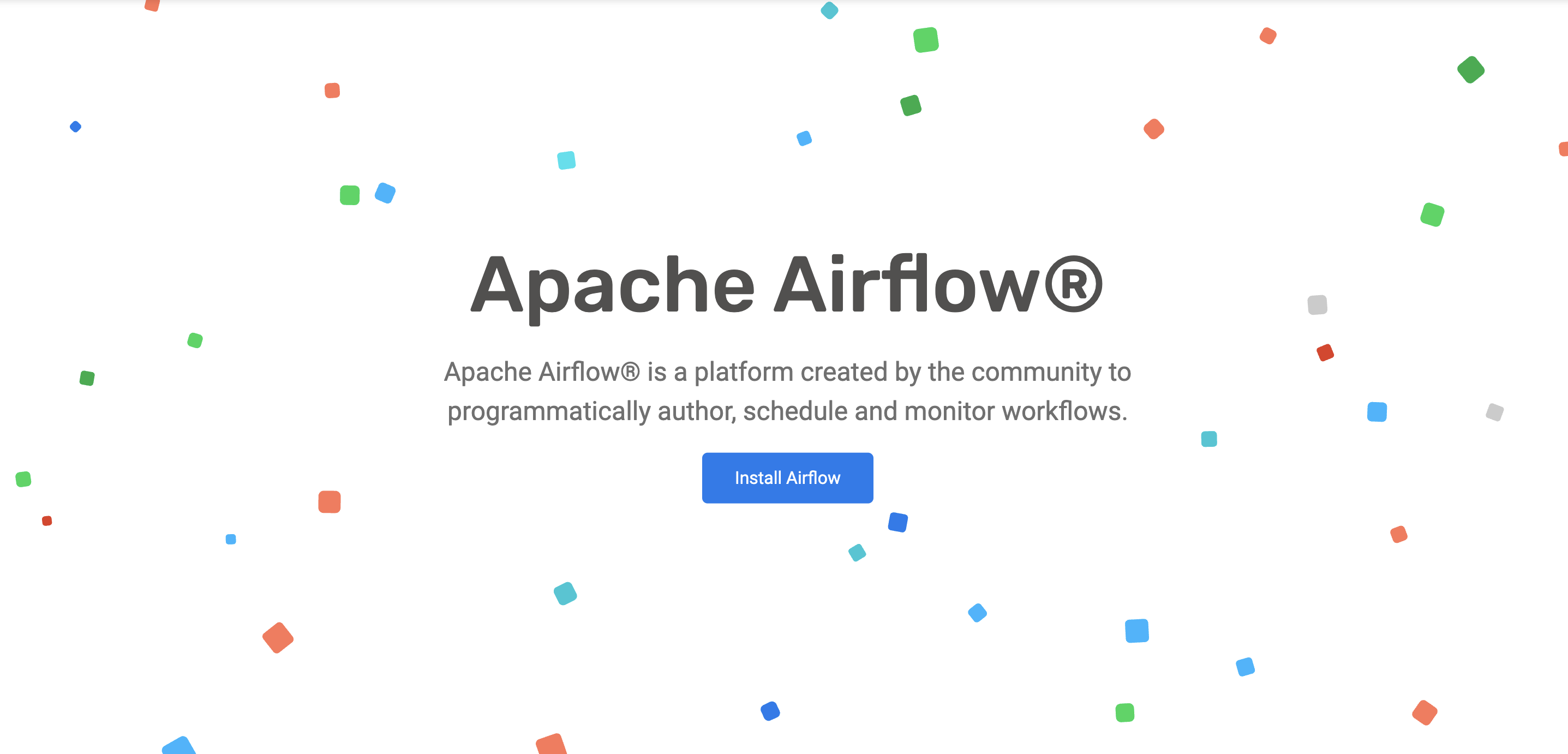 Screenshot of Apache Airflow homepage