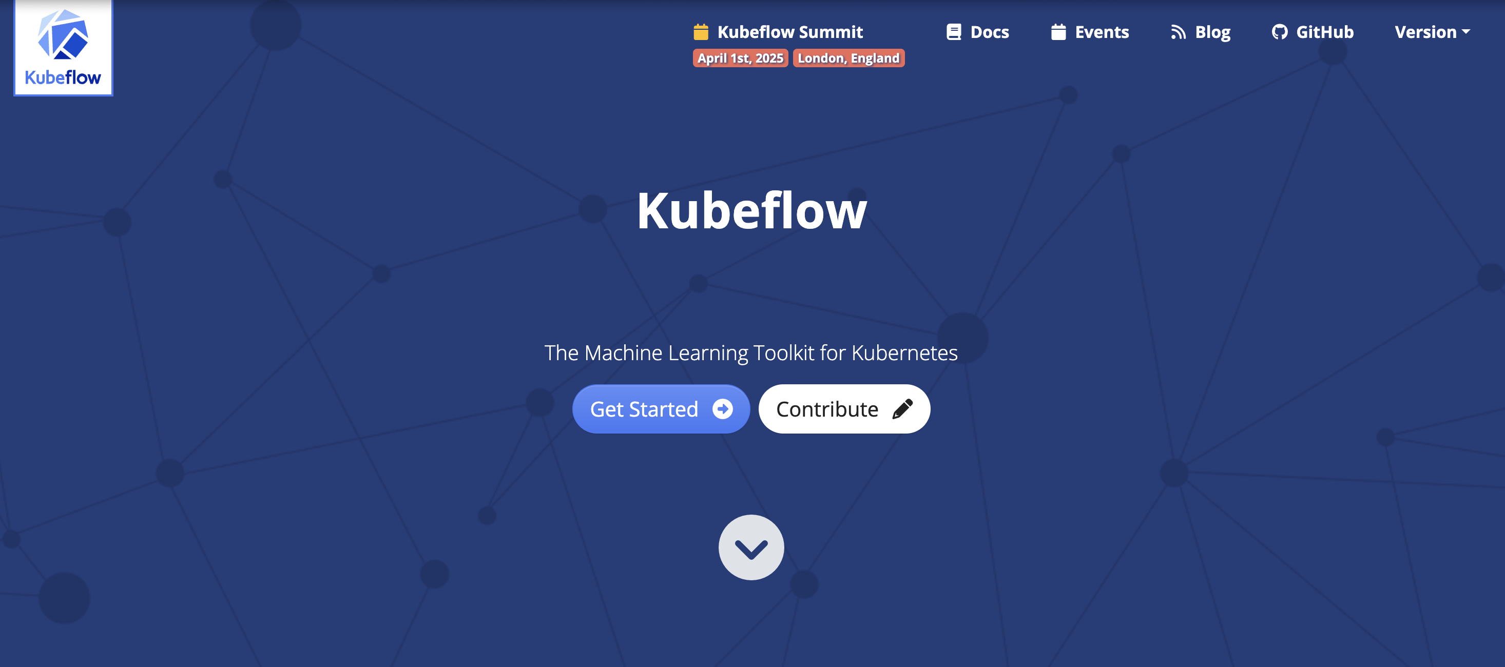 Screenshot of Kubeflow homepage