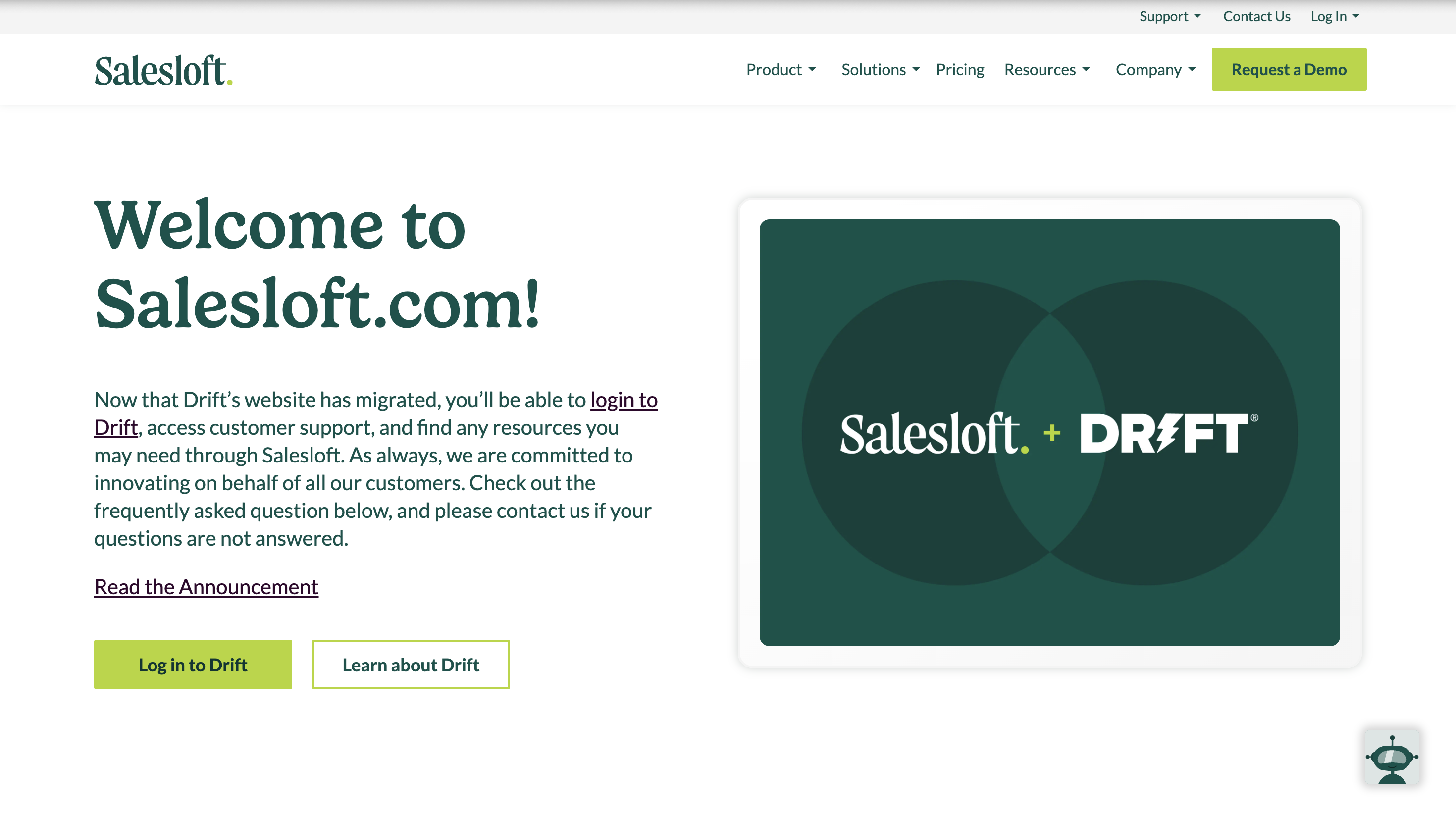 Salesloft home page