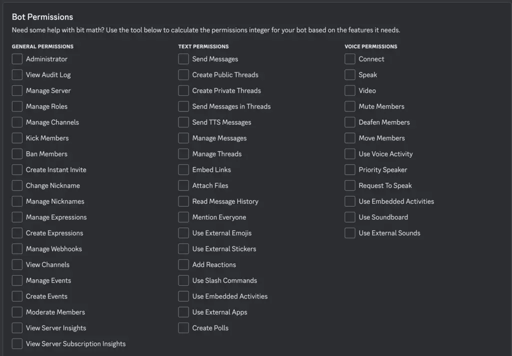 Discord Bot Permissions