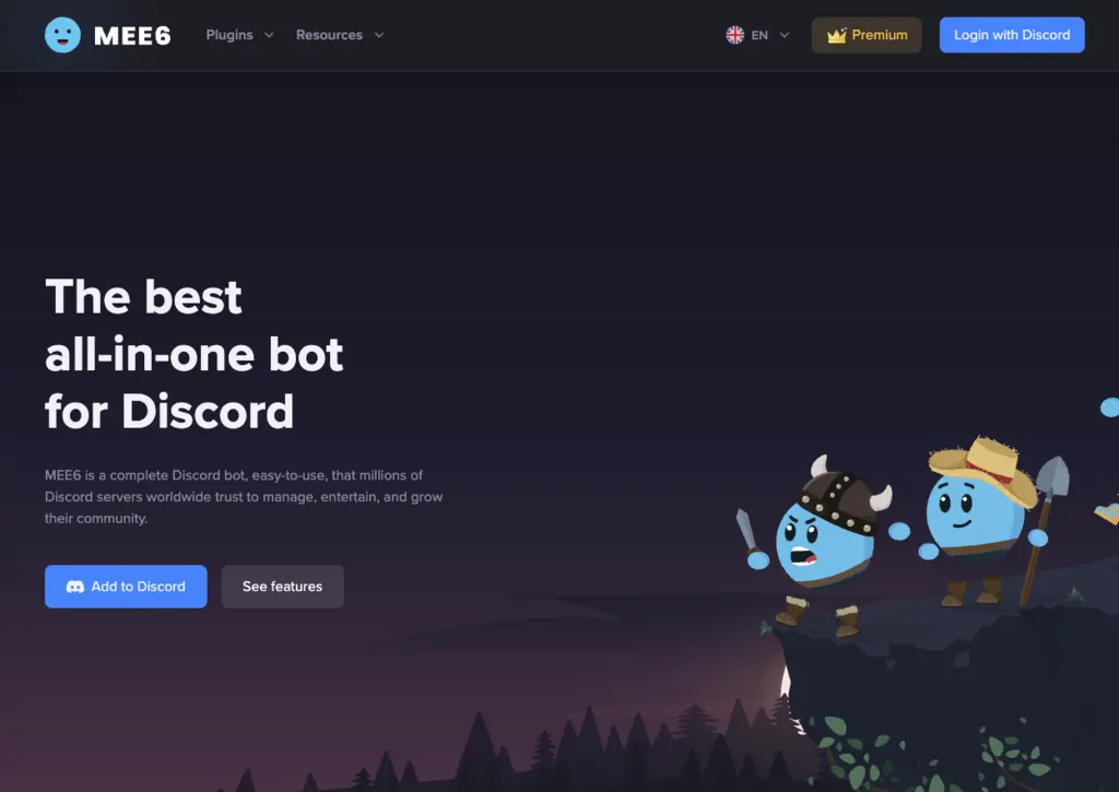mee6 landing page