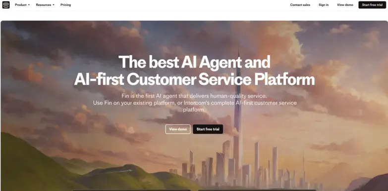 Intercom home page