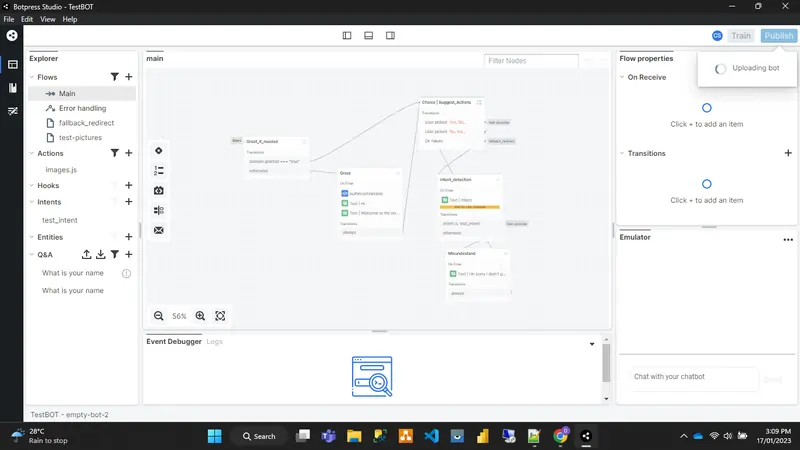 Screenshot of the Botpress homepage.
