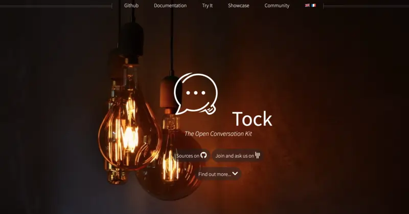 Screenshot of Tock.ai homepage.