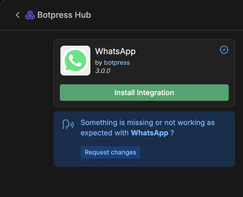 Install WhatsApp Integration